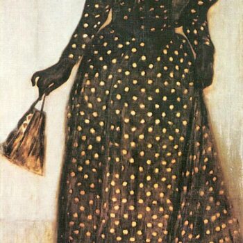 Woman with White-Dotted Dress by Giovanni Segantini