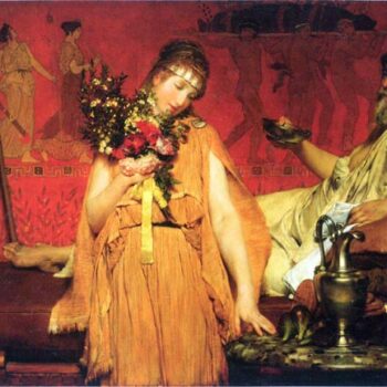 In a State of Trepidation by Alma-Tadema