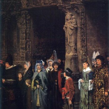 Leaving a Church in The 15Th Century by Alma-Tadema