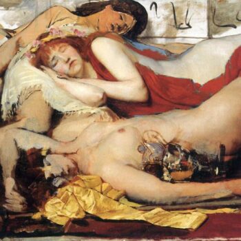 Manaden Depleted After The Dance, Detail by Alma-Tadema