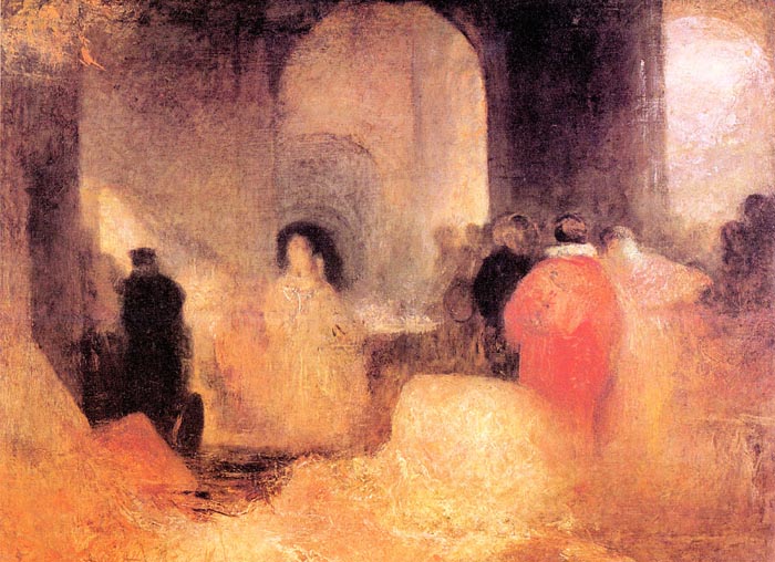 A Dinner in a Large Room with People in Costumes by Joseph Mallord Turner