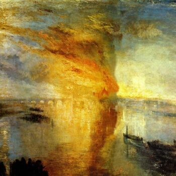 Fire at The Parliament Building in 1834 by Joseph Mallord Turner