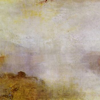 Mountain Scene with Lake and Cottage by Joseph Mallord Turner