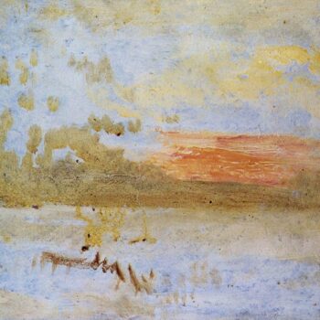 Sunset Seen from a Beach with Breakwater by Joseph Mallord Turner