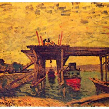Bridge Under Construction by Sisley