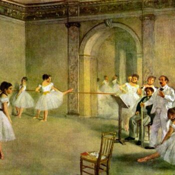 Hall of The Opera Ballet in The Rue Peletier by Degas