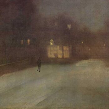 Nocturne Grey and Gold Snow in Chelsea by Whistler