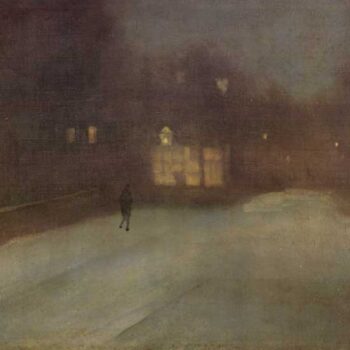 Nocturne Grey and Gold Snow in Chelsea_Lg by Whistler