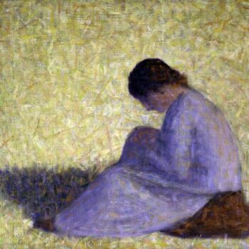 Peasant Woman Seated in The Grass by Seurat
