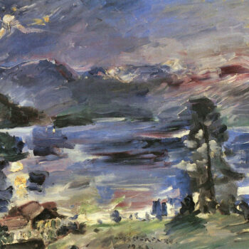 Walchensee with Rising Moon by Lovis Corinth