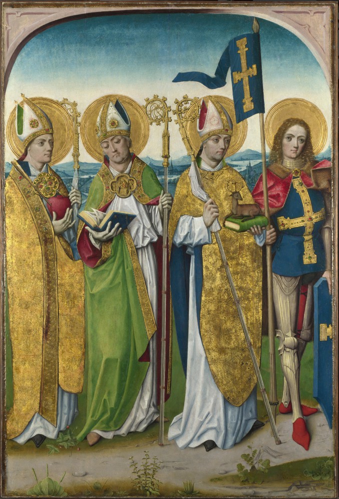Workshop of the Master of the Life of the Virgin - Saints Augustine, Hubert, Ludger and Gereon