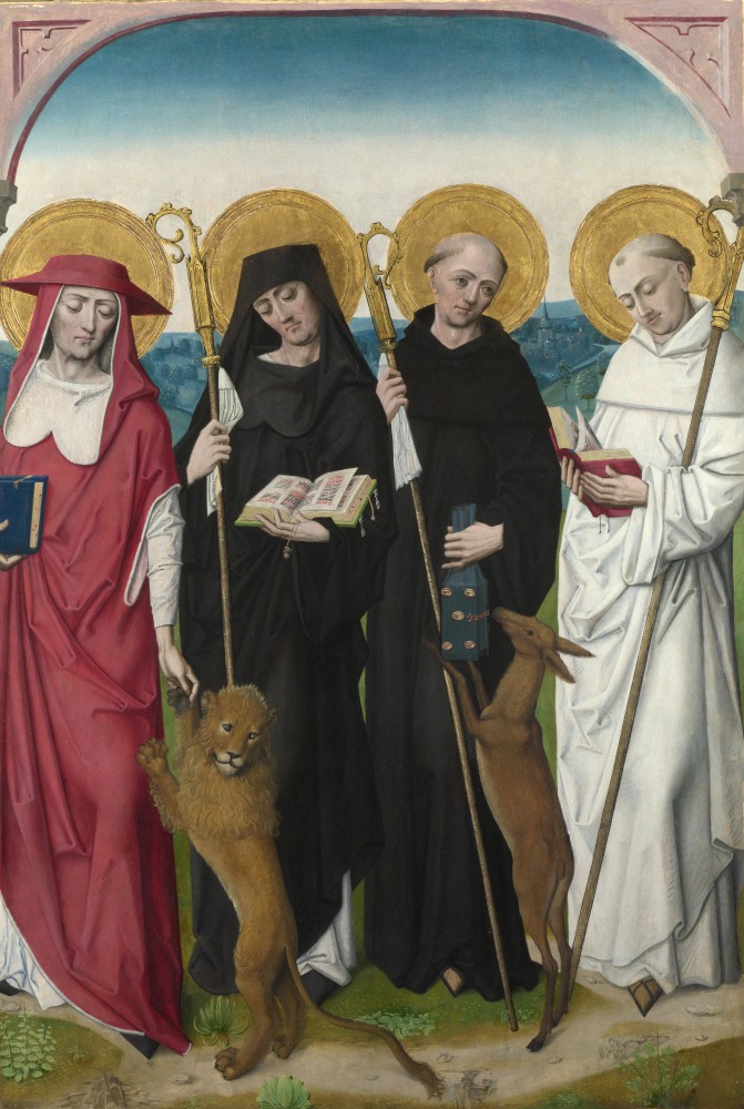 Workshop of the Master of the Life of the Virgin - Saints Jerome, Bernard, Giles and Benedict