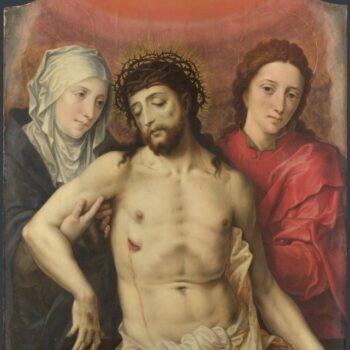 Workshop of the Master of the Prodigal Son - The Dead Christ supported by the Virgin and Saint John